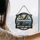 Monogram Love Never Ends - Personalized Window Hanging Suncatcher Ornament