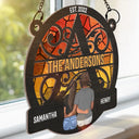 Monogram Married Couple - Personalized Window Hanging Suncatcher Ornament