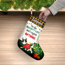 Cat On The Naughty List And I Regret Nothing - Christmas Gift For Cat Lovers - Personalized Christmas Stocking