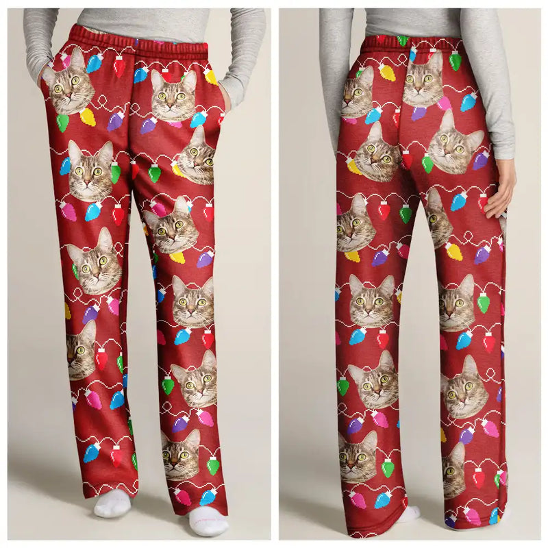 Custom Photo Christmas Family Pet Face - Personalized Sweatpants