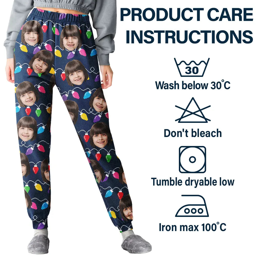 Custom Photo Christmas Family Pet Face - Personalized Sweatpants