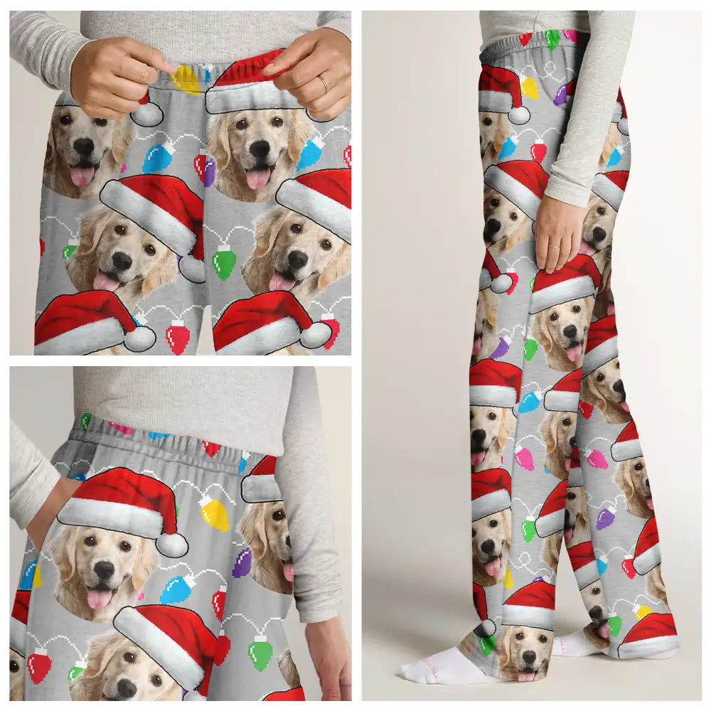 Custom Photo Christmas Family Pet Face - Personalized Sweatpants