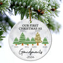 First Christmas As Grandparents - Personalized Circle Ceramic Ornament