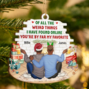Of All The Weird Things I Have Found Online Couples Christmas - Personalized Custom Shaped Wooden Ornament