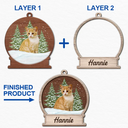 Memorial,Pet Lovers,Cat Lovers,Dog Lovers,Love - Custom Photo Pet Face Memorial Dog Cat - Personalized 2-Layered Wooden Ornament