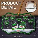 Family, Gift For Grandparents - Papa Nana Snowman Christmas Grandparents - Personalized Medallion Glass Ornament