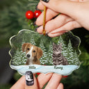 Memorial,Pet Lovers,Cat Lovers,Dog Lovers,Love,Continue Shopping - Custom Photo Pet Face Dog Cat Family - Personalized Medallion Glass Ornament