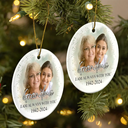 Gift For Grandparents - Custom Photo Memorial Grandma And Granddaughter - Personalized Circle Ceramic Ornament