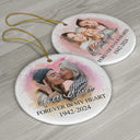 Gift For Grandparents - Custom Photo Memorial Grandma And Granddaughter - Personalized Circle Ceramic Ornament