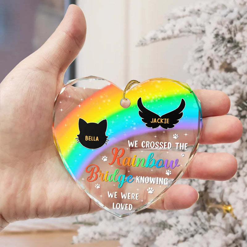 Pet Lovers - A Piece Of My Heart Memorial Christmas - Personalized Heart Shaped Glass Ornament