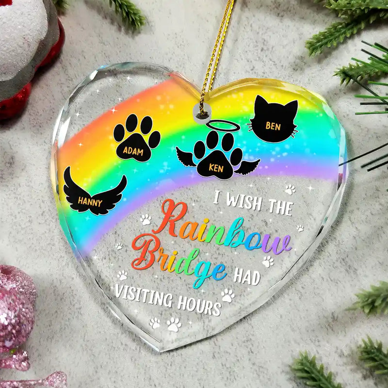 Pet Lovers - A Piece Of My Heart Memorial Christmas - Personalized Heart Shaped Glass Ornament