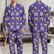 Christmas,Custom Photo,Pet Lovers,Pet Mom,Pet Dad,Happy - Custom Photo Best Dog Cat Dad Mom Ever - Personalized Long Pajamas Set