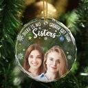 Gift For Bestie, Gifts For Colleagues - Custom Photo Besties Forever Christmas - Personalized Circle Glass Ornament
