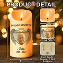 Memorial, Parents, Gift For Grandparents, Gift For Sibling - Custom Photo In Loving Memory - Personalized Flameless LED Candle