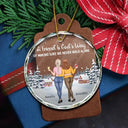 Gift For Sisters, Gift For Bestie, Gift For Sibling - God's Way Of Making Sure We Never Walk Alone - Personalized Circle Glass Ornament
