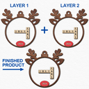 Gift For Grandma,Gift For Grandpa,Gift For Grandparents - Crossword Our Grandkids Reindeer - Personalized 2-Layered Wooden Ornament