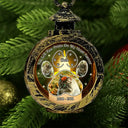 Memorial, Pet Lovers, Dog Lovers, Cat  - Custom Photo Pawprint Your Light Will Always Shine In Our Hearts - Personalized Candlelight Lantern Ornament
