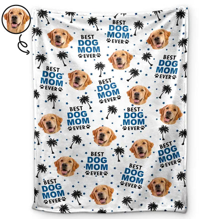 Custom Photo Best Dog Cat Dad Mom Ever - Personalized Fleece Blanket, Sherpa Blanket