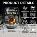 Gift For Grandma,Gift For Mother,Happy - Grandma's Sippy Cup - Personalized Stemless Wine Glass