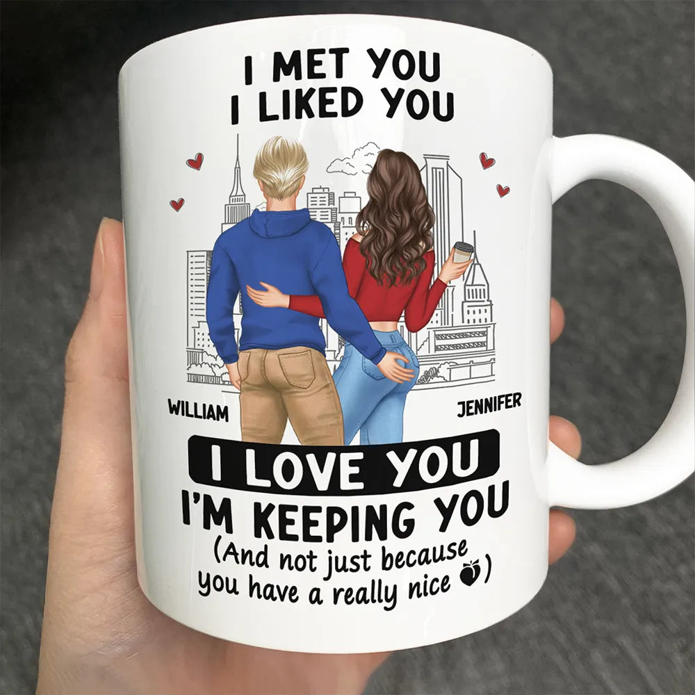 Back Couple I Love You I'm Keeping You Really Nice Peach - Personalized Mug
