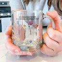 Gift For Sisters,Gift For Bestie,Love - Birth Flower Grow An Old Friend Bestie - Personalized Glass Mug