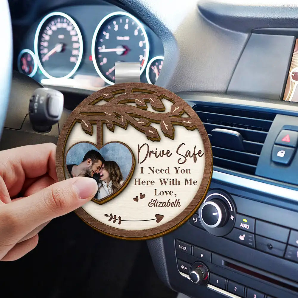 Gift For Couples, Gift For Husband, Gift For Wife, Gift For Boyfriend, Gift For Girlfriend - Custom Photo I Need You Here With Me - Personalized Custom Shaped Car Visor Clip