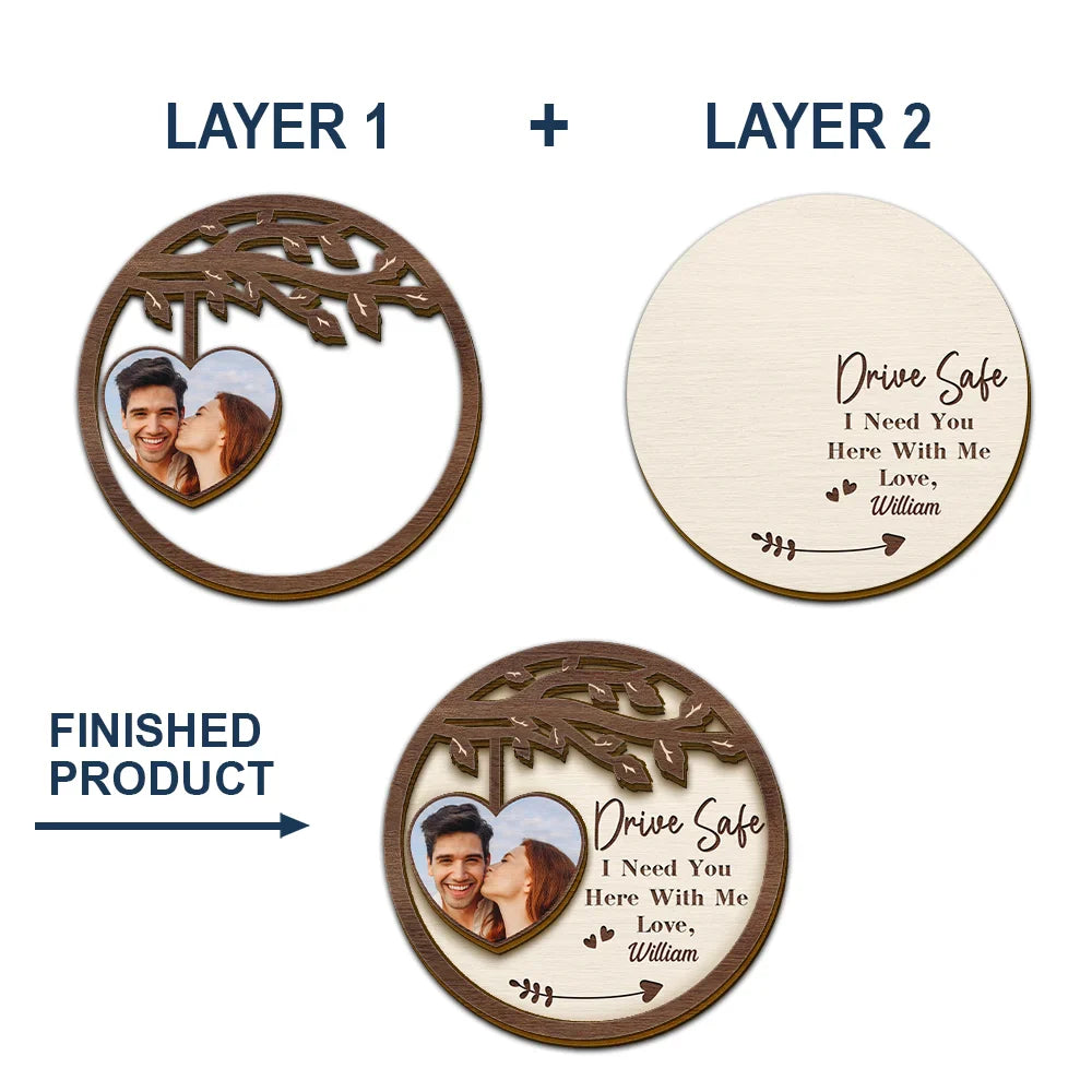 Gift For Couples, Gift For Husband, Gift For Wife, Gift For Boyfriend, Gift For Girlfriend - Custom Photo I Need You Here With Me - Personalized Custom Shaped Car Visor Clip