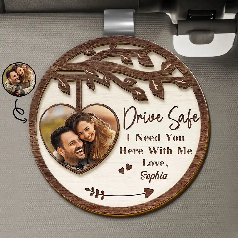 Gift For Couples, Gift For Husband, Gift For Wife, Gift For Boyfriend, Gift For Girlfriend - Custom Photo I Need You Here With Me - Personalized Custom Shaped Car Visor Clip