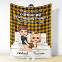 Gift For Couples, Gift For Boyfriend, Gift For Husband, Gift For Wife, Gift For Girlfriend - Roses Are Red The Morning Is Foggy - Personalized Fleece Blanket, Sherpa Blanket
