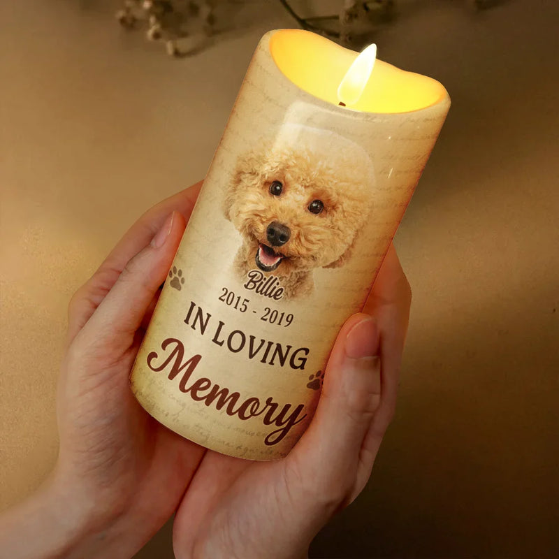 Memorial, Pet Lovers, Dog Lovers, Cat Lovers - Custom Photo Don't Cry For Me I'm Okay - Personalized Flameless LED Candle