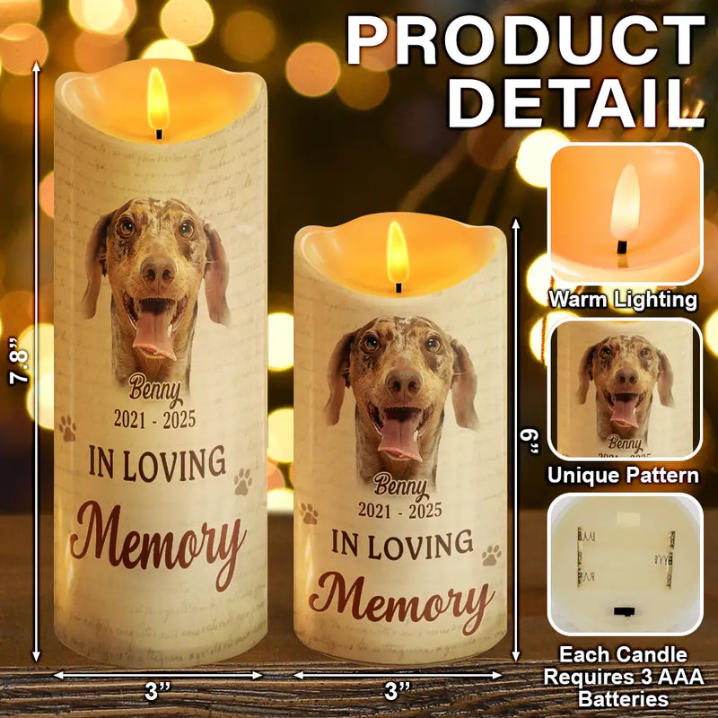 Memorial, Pet Lovers, Dog Lovers, Cat Lovers - Custom Photo Don't Cry For Me I'm Okay - Personalized Flameless LED Candle