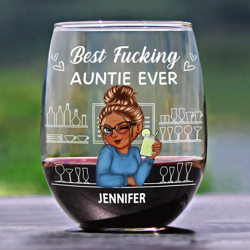 Gift For Mother - Best Mom Ever - Personalized Stemless Wine Glass