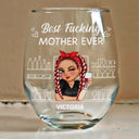 Gift For Mother - Best Mom Ever - Personalized Stemless Wine Glass