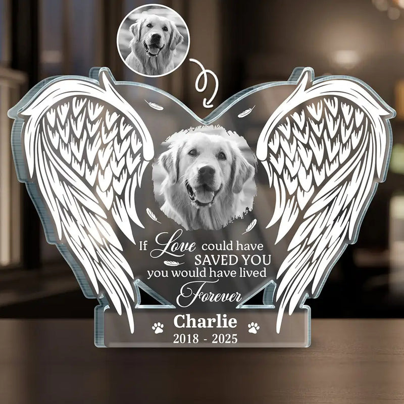 Pet Lovers, Dog Lovers, Cat Lovers, Memorial - Custom Photo If Love Could Have Saved You - Personalized Custom Shaped Acrylic Plaque