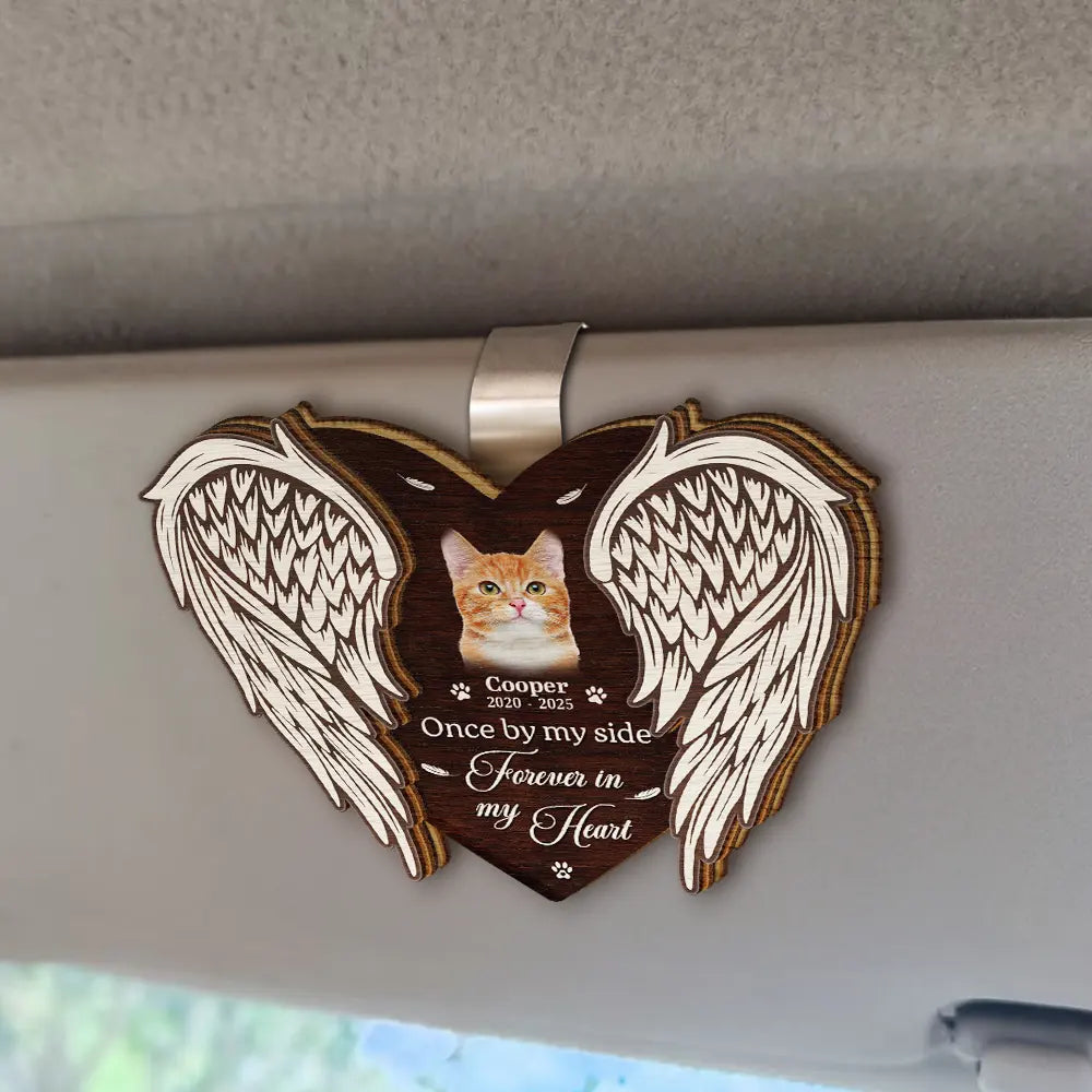 Pet Lovers,Dog Lovers,Cat Lovers,Memorial - Custom Photo If Love Could Have Saved You, You Would Have Lived Forever - Personalized Custom Shaped Car Visor Clip