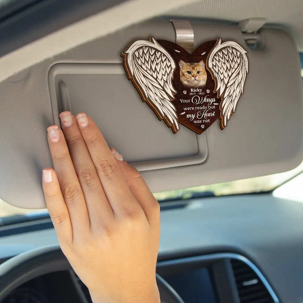 Pet Lovers,Dog Lovers,Cat Lovers,Memorial - Custom Photo If Love Could Have Saved You, You Would Have Lived Forever - Personalized Custom Shaped Car Visor Clip