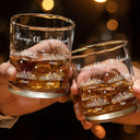 Family,Gift For Brothers,Gift For Bestie,Gift For Sisters,Happy,Gift For Sibling - Long Distance Never Too Far To Drink Together - Personalized Whiskey Glass
