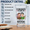 Gift For Husband, Gift For Boyfriend - Congrats On Being My Husband - Personalized Beer Glass

