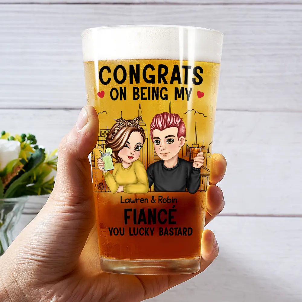 Félicitations pour être mon mari ! - Verre à bière personnalisé