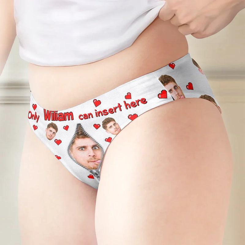 Gift For Wife, Gift For Girlfriend - Custom Photo Only You Can Insert Here - Personalized Women's Low-waisted Brief