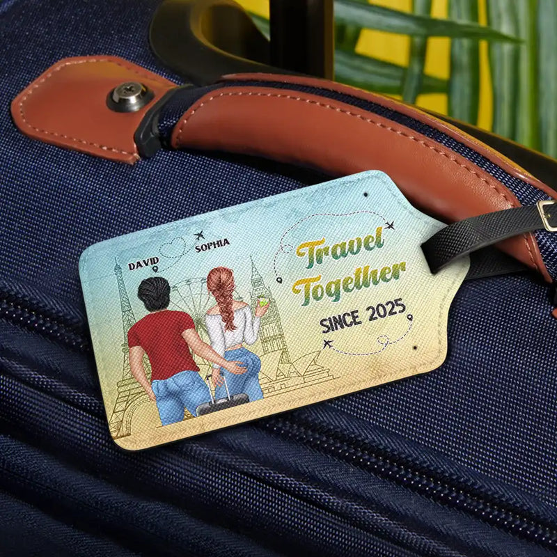Travel, Gift For Couples, Gift For Husband, Gift For Wife, Gift For Boyfriend, Gift For Girlfriend - To A Lifetime Of Adventure Together - Personalized Luggage Tag
