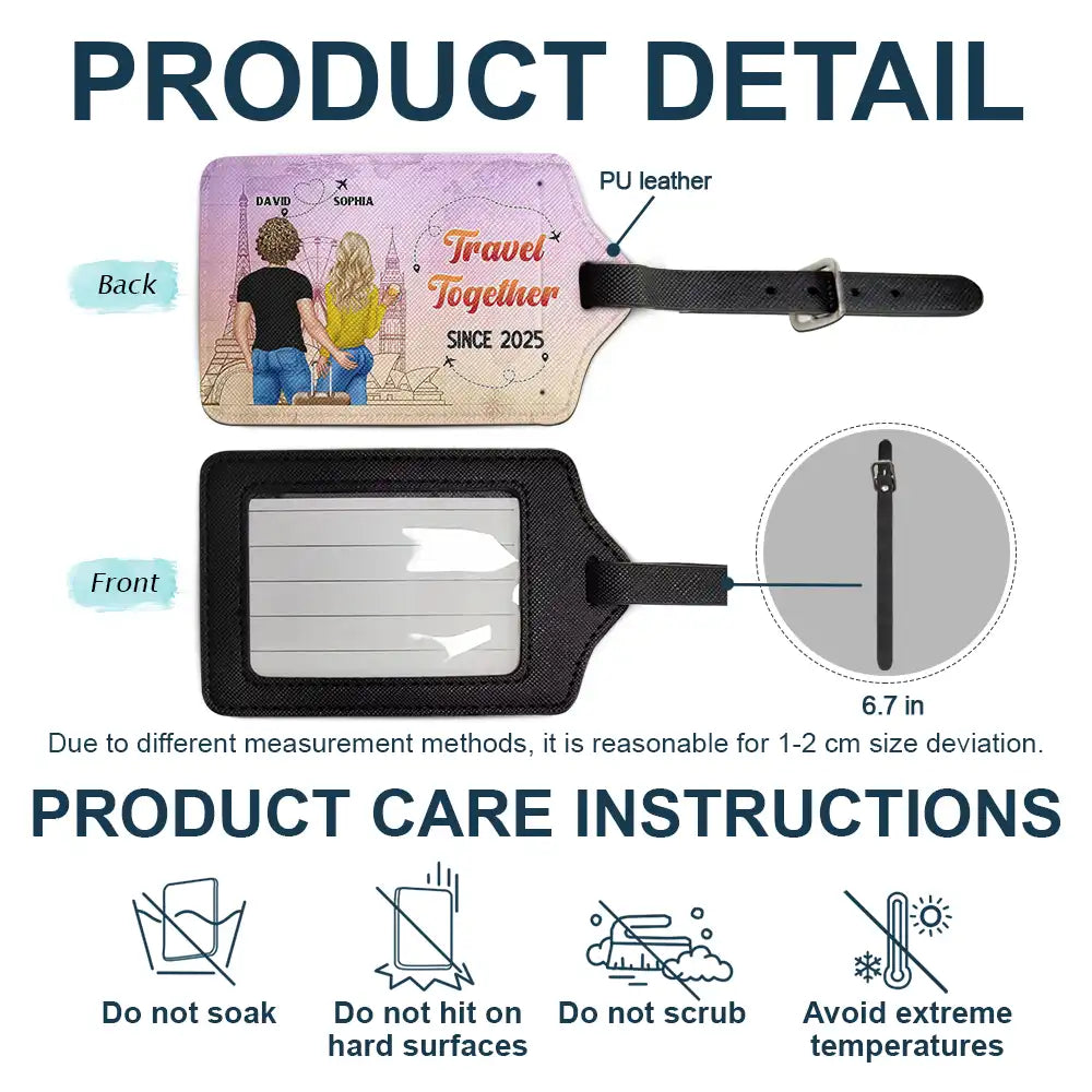 Travel, Gift For Couples, Gift For Husband, Gift For Wife, Gift For Boyfriend, Gift For Girlfriend - To A Lifetime Of Adventure Together - Personalized Luggage Tag
