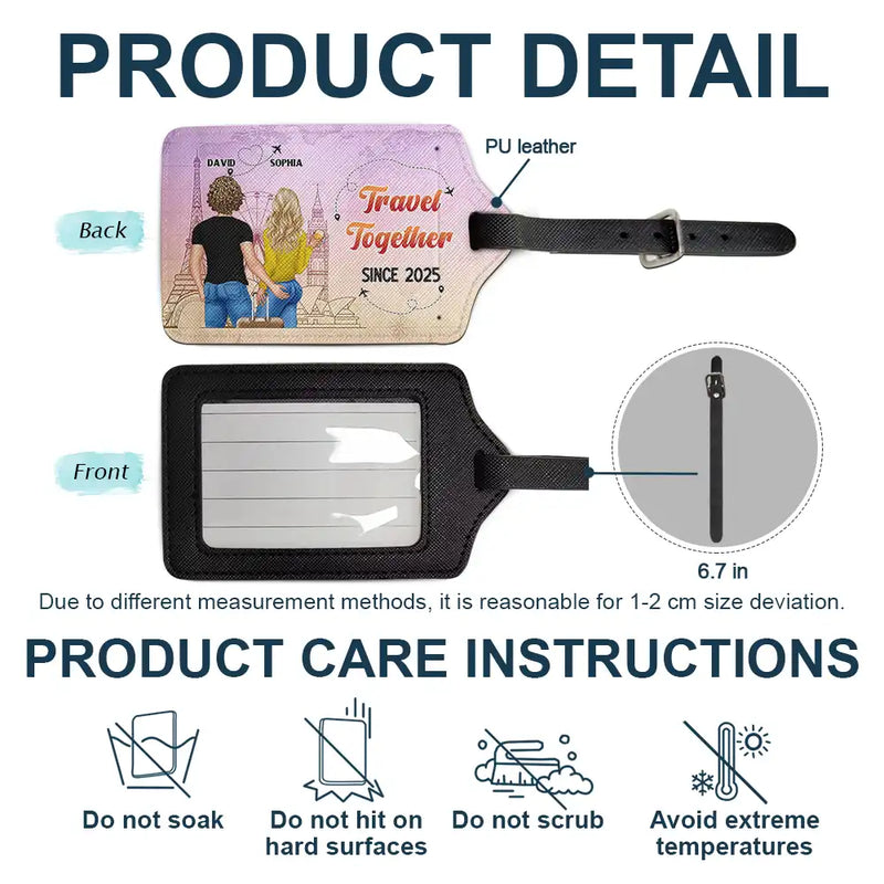 Travel, Gift For Couples, Gift For Husband, Gift For Wife, Gift For Boyfriend, Gift For Girlfriend - To A Lifetime Of Adventure Together - Personalized Luggage Tag
