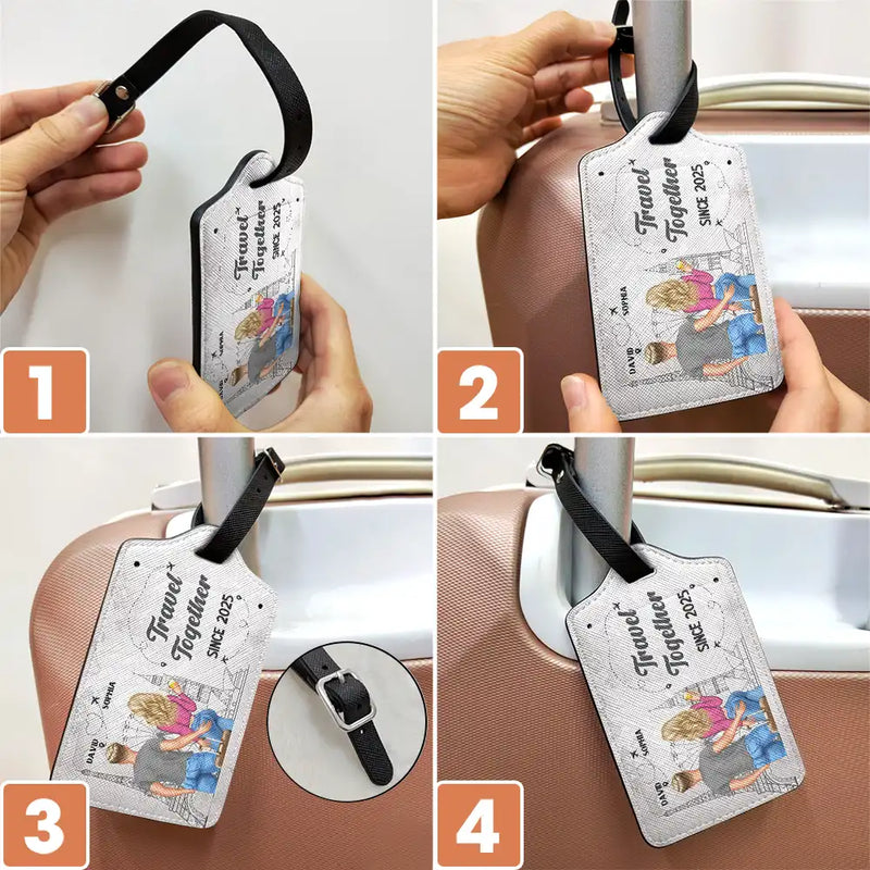 Travel, Gift For Couples, Gift For Husband, Gift For Wife, Gift For Boyfriend, Gift For Girlfriend - To A Lifetime Of Adventure Together - Personalized Luggage Tag
