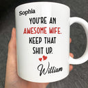 Text Pattern You Are An Awesome Wife - Personalized Mug