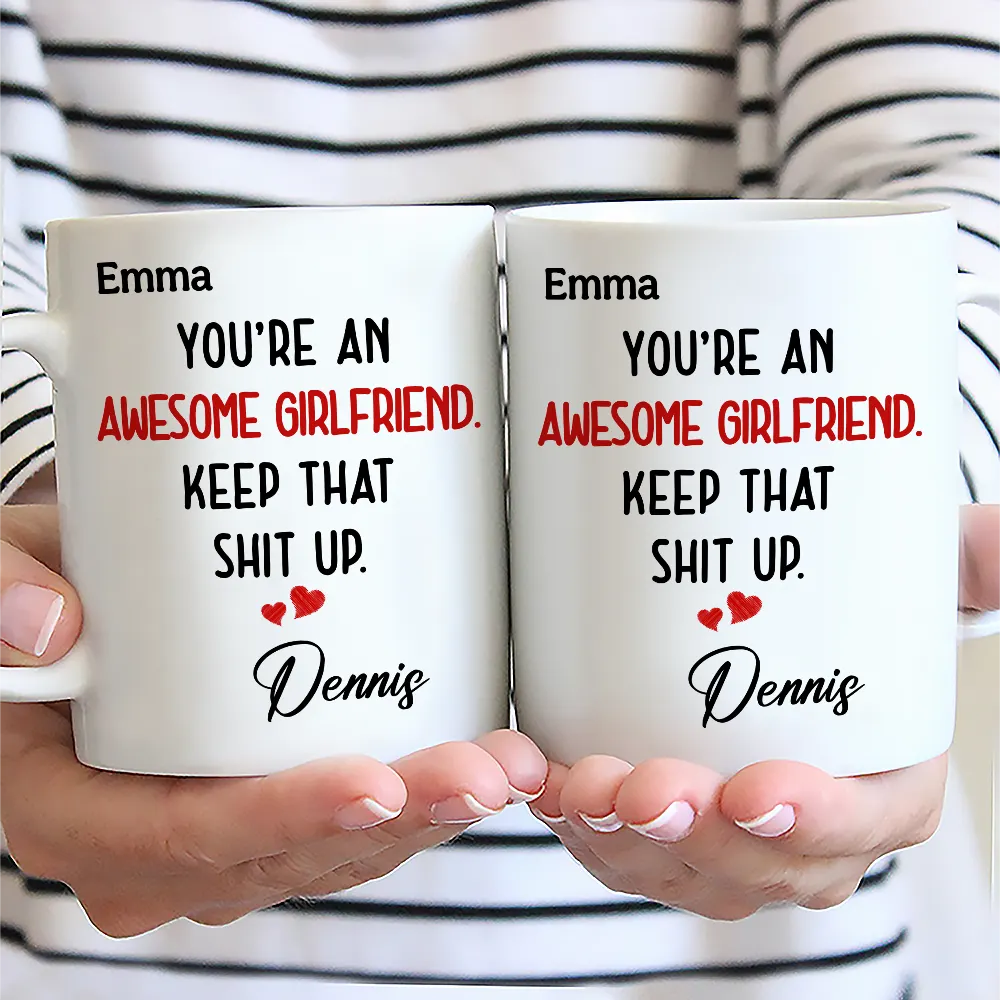 Gift For Couples, Gift For Wife, Gift For Girlfriend - Text Pattern You Are An Awesome Wife - Personalized Mug