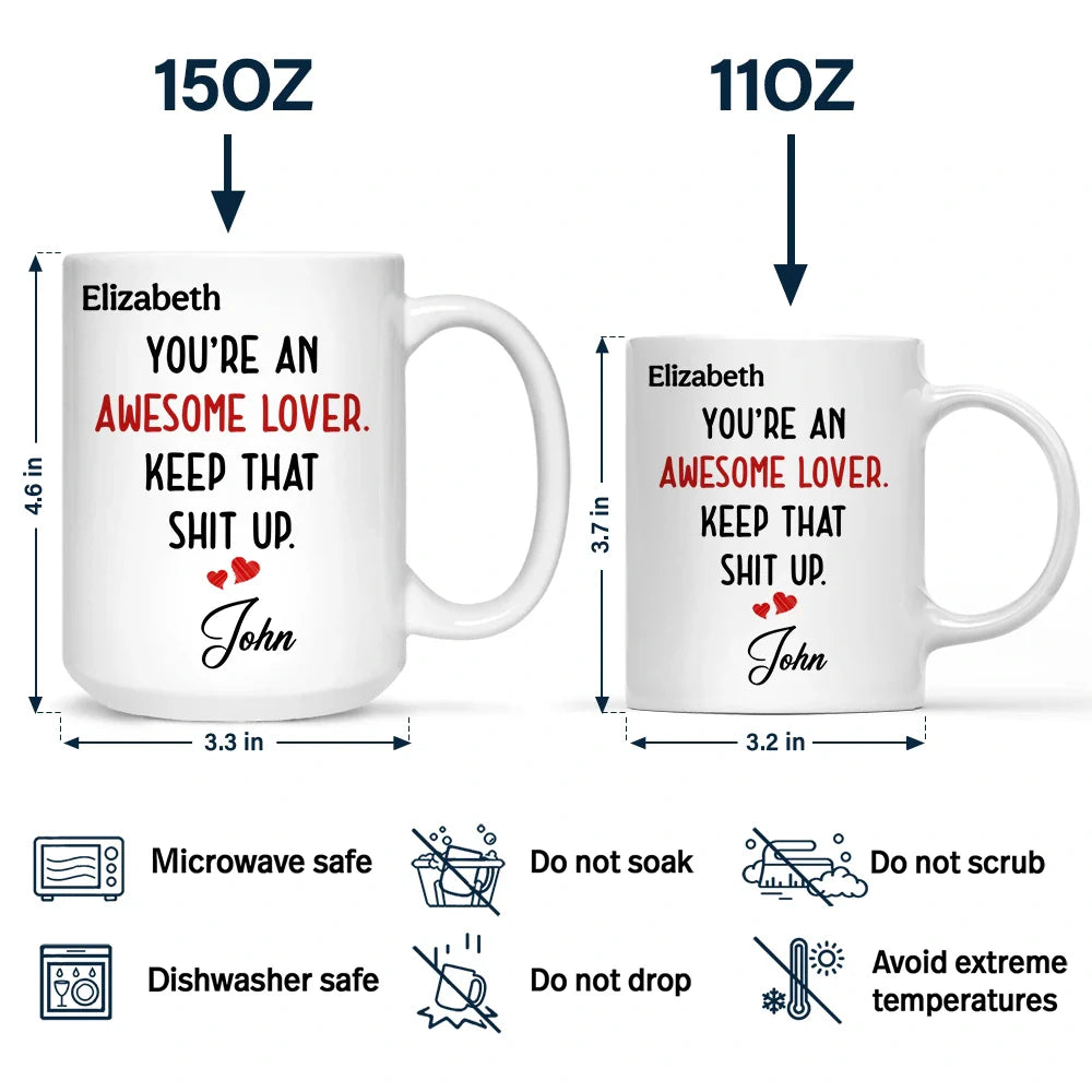 Gift For Couples, Gift For Wife, Gift For Girlfriend - Text Pattern You Are An Awesome Wife - Personalized Mug