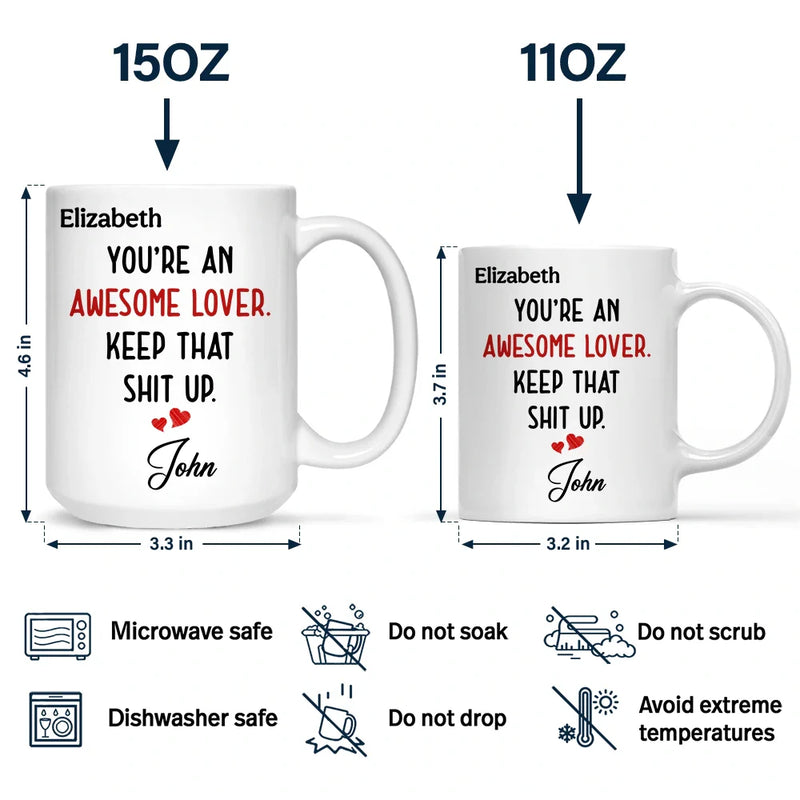 Gift For Couples, Gift For Wife, Gift For Girlfriend - Text Pattern You Are An Awesome Wife - Personalized Mug