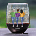Gift For Bestie, Gift For Sisters - Wine Because Punching People Is Illegal - Personalized Stemless Wine Glass
