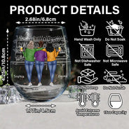 Gift For Bestie, Gift For Sisters - Wine Because Punching People Is Illegal - Personalized Stemless Wine Glass
